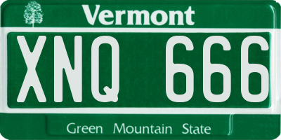 VT license plate XNQ666