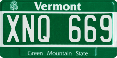 VT license plate XNQ669