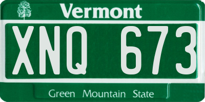 VT license plate XNQ673