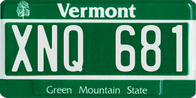VT license plate XNQ681