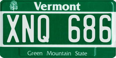 VT license plate XNQ686