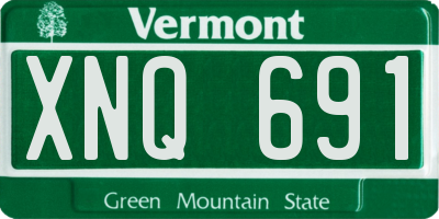 VT license plate XNQ691