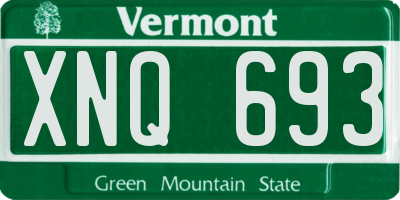 VT license plate XNQ693