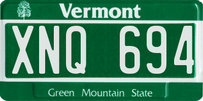 VT license plate XNQ694