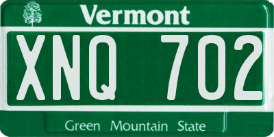 VT license plate XNQ702