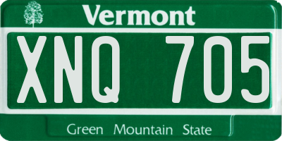 VT license plate XNQ705