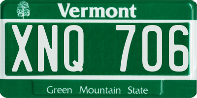 VT license plate XNQ706