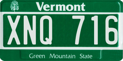 VT license plate XNQ716