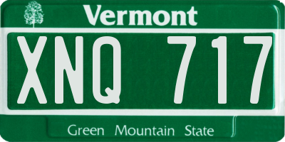 VT license plate XNQ717