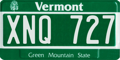 VT license plate XNQ727