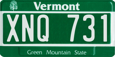 VT license plate XNQ731