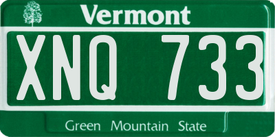 VT license plate XNQ733