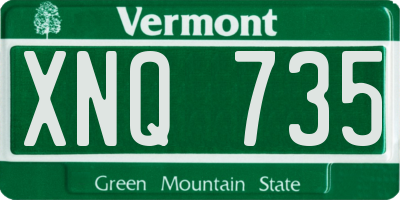 VT license plate XNQ735