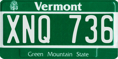 VT license plate XNQ736