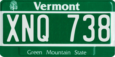 VT license plate XNQ738