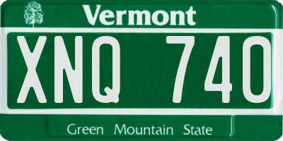 VT license plate XNQ740