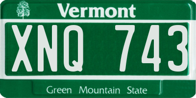 VT license plate XNQ743