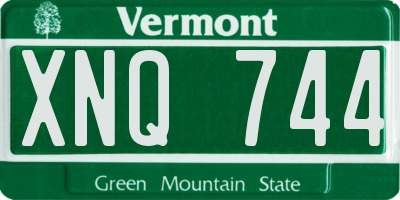 VT license plate XNQ744