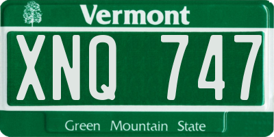 VT license plate XNQ747