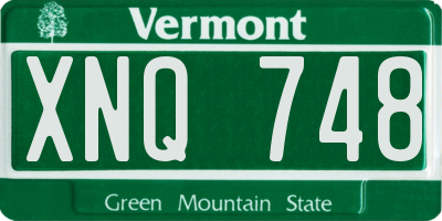 VT license plate XNQ748