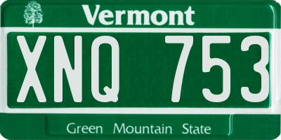 VT license plate XNQ753