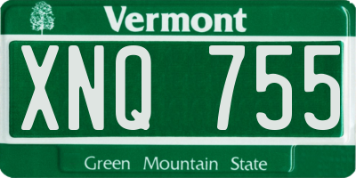 VT license plate XNQ755