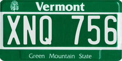 VT license plate XNQ756