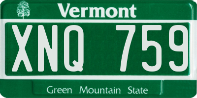VT license plate XNQ759