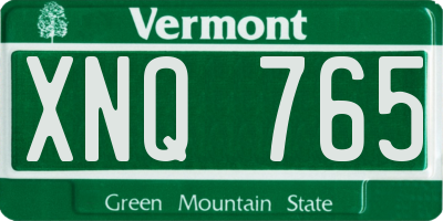 VT license plate XNQ765