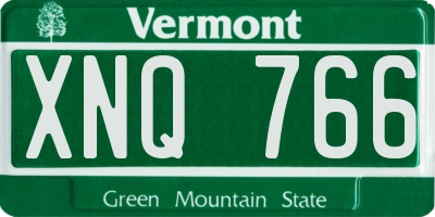 VT license plate XNQ766