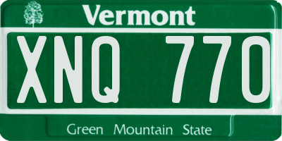 VT license plate XNQ770