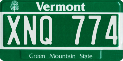 VT license plate XNQ774