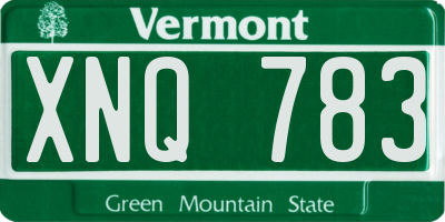 VT license plate XNQ783