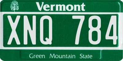 VT license plate XNQ784