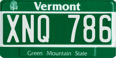 VT license plate XNQ786