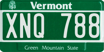 VT license plate XNQ788