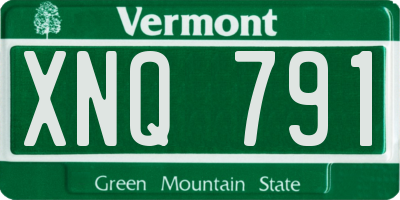 VT license plate XNQ791