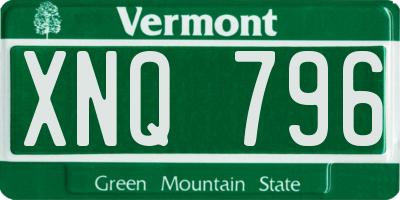 VT license plate XNQ796