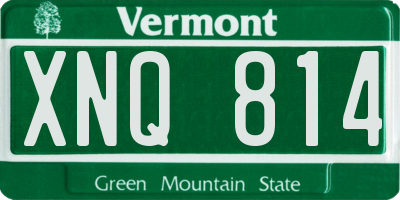 VT license plate XNQ814