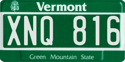 VT license plate XNQ816