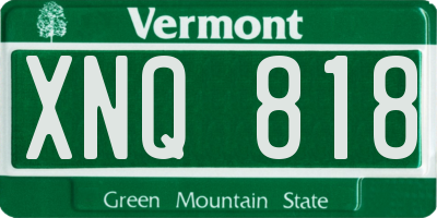 VT license plate XNQ818