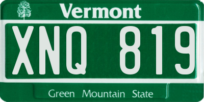 VT license plate XNQ819