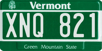 VT license plate XNQ821