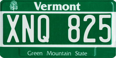 VT license plate XNQ825