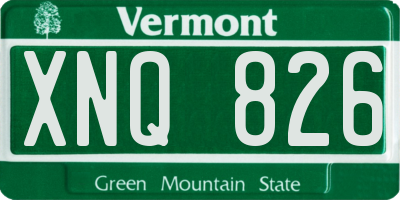 VT license plate XNQ826