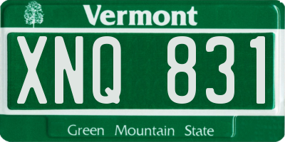 VT license plate XNQ831