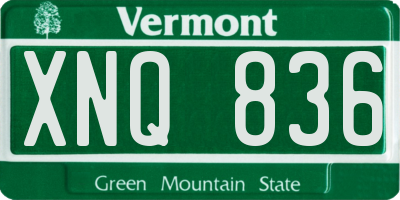 VT license plate XNQ836