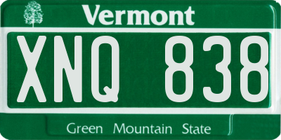 VT license plate XNQ838