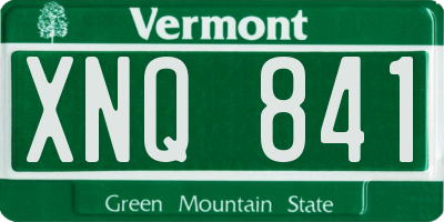 VT license plate XNQ841