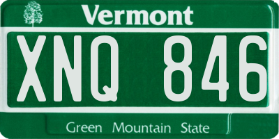 VT license plate XNQ846